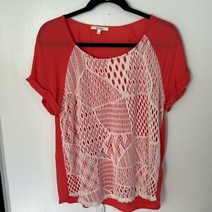 Ella Moss Orange Crochet Top